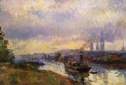 Albert Lebourg Tug Boats at Rouen Germany oil painting reproduction